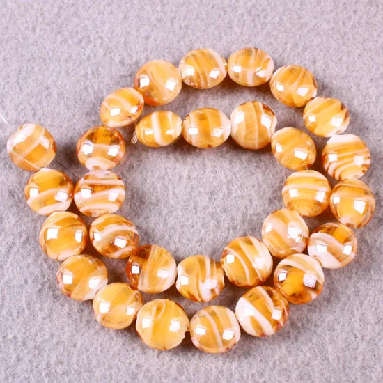 

TUMBEELLUWA Round Lampwork Glass Loose Beads For Jewelry Making DIY Necklace Bracelet Accessorie