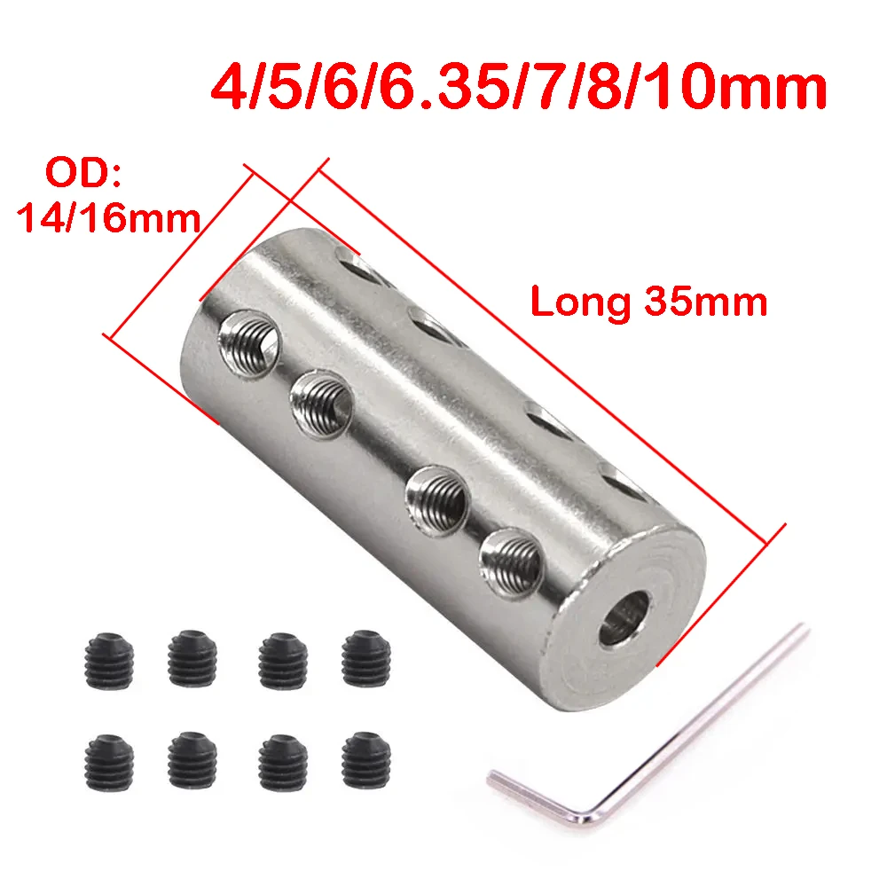 Weiyi 1pcs Extended Coupling 4/5/6/6.35/7/8/10mm With Set Screw For 3d Printers,motor Accessories Transmission Shaft Connector
