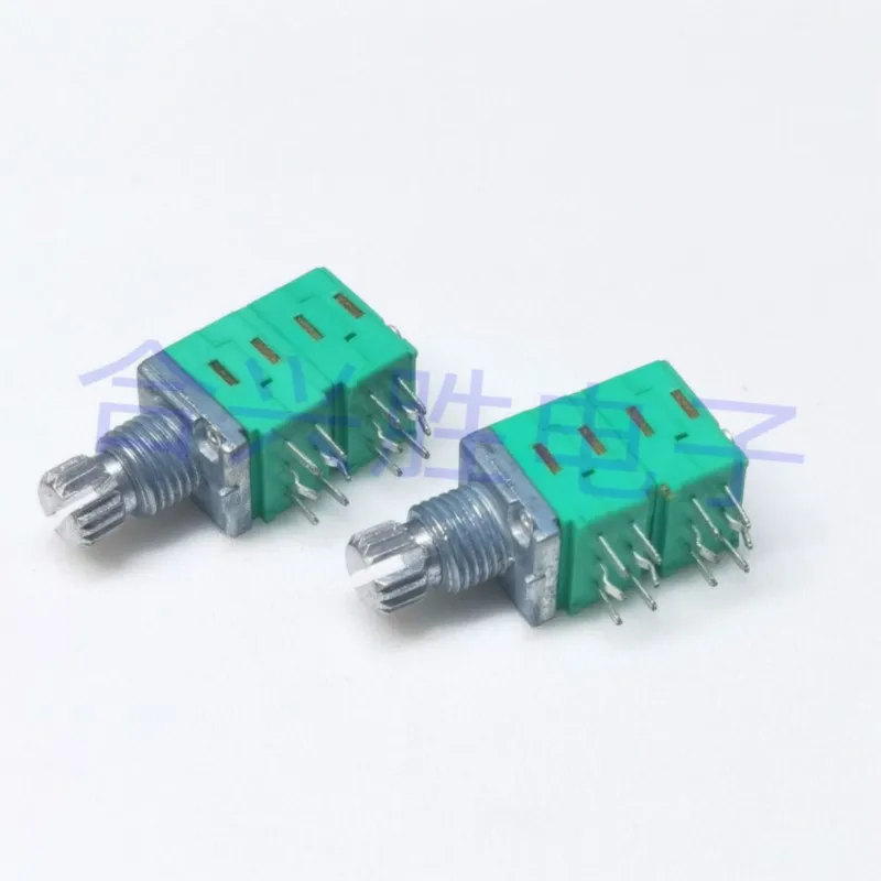 1PCS 09 Type Precision Potentiometer 4 Link 12Pin B50K Power Amplifier Audio Speaker Volume Potentiometer Shaft Length 10MM