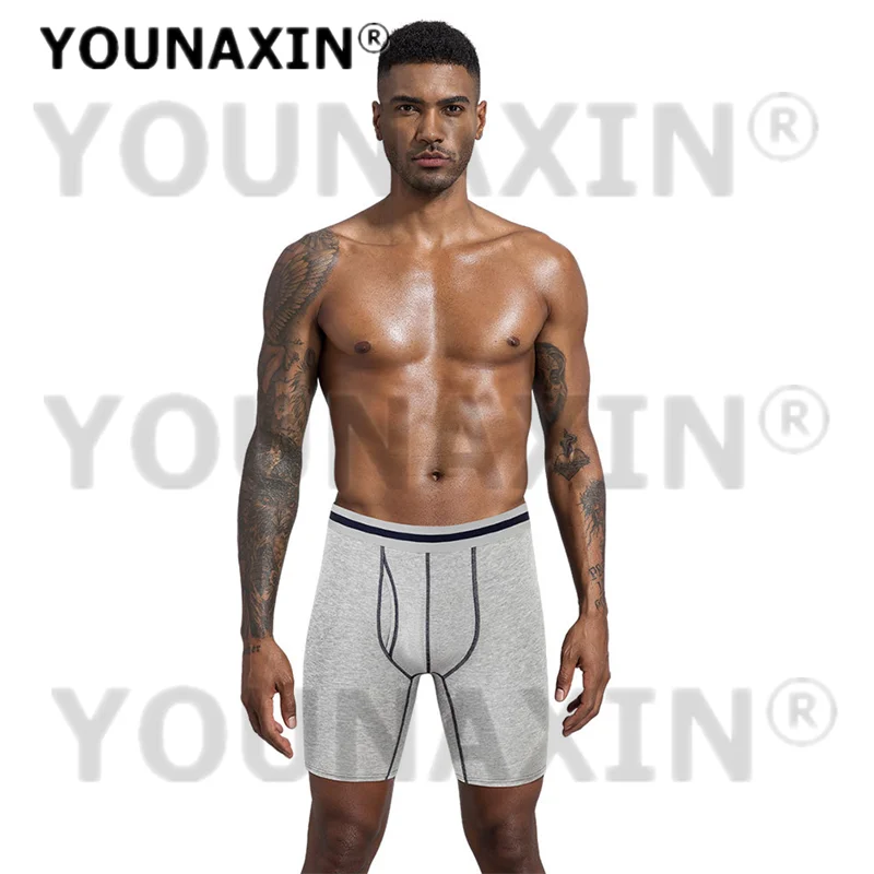 1 Pcs Mens Long Leg Undies Cotton Underwear Boxers Shorts Briefs Big Size Panties Plus Underpants Knickers 2XL 3XL 4XL 5XL