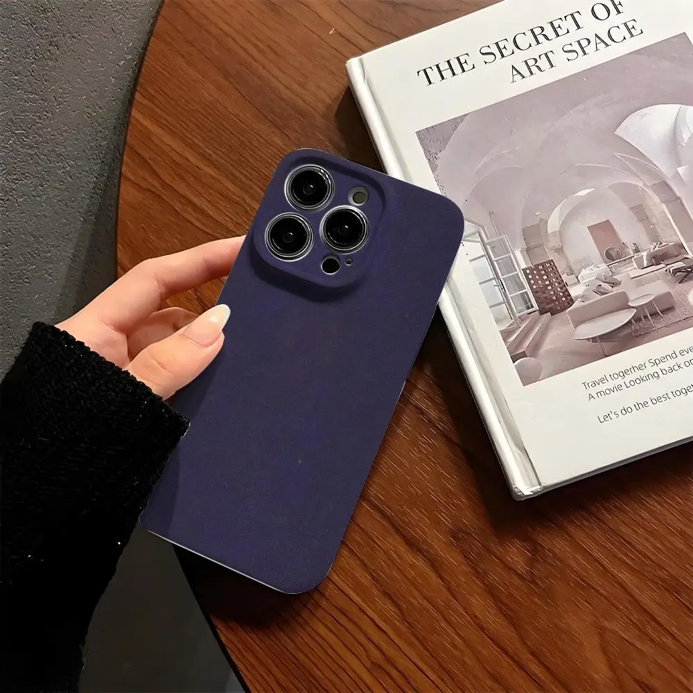 

Texture Phone Case Korean INS For IPhone 16 15 14 13 12 11 Pro Max Plus Luxury Fine Hole Liquid Film Soft Shell