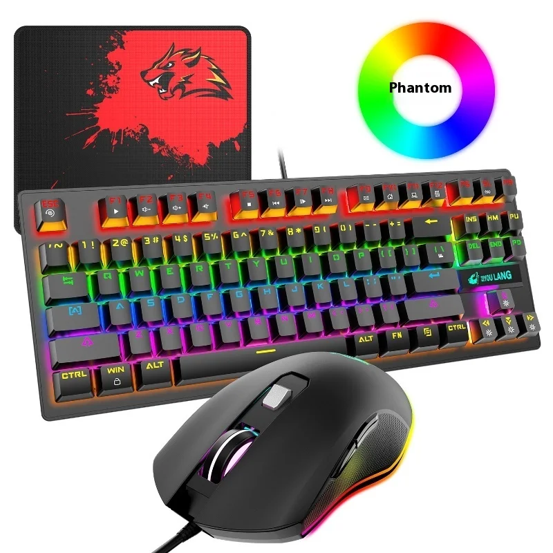 

Ziyoulang K2 Mechanical Keyboard And Mouse Set Game Esports Computer 87 Key Luminous Keyboard And Mouse Set High-looking Value