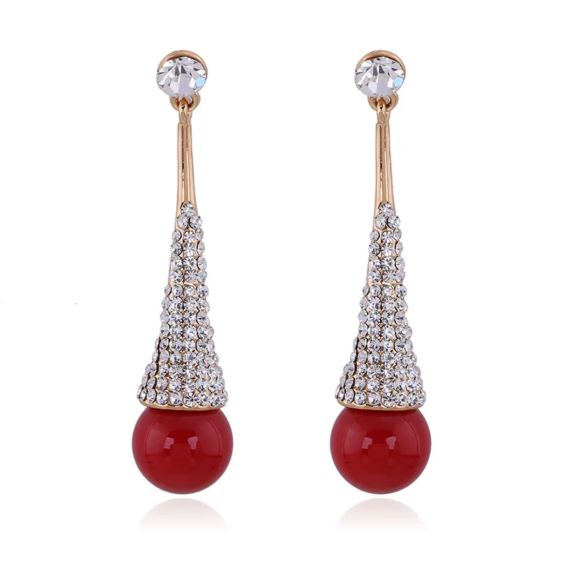 Qiman, European and American high-end popular super flash diamond pearl stud earrings, earrings wholesale EA-03176