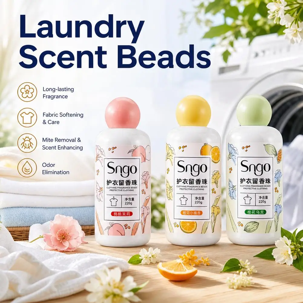 Laundry Scent Booster Beads Long Lasting Fragrance Booster Pellets Fabric Softener Clothes Laundry Beads Remove Odors 220g view 3