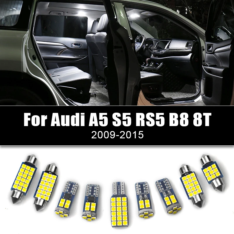 

For Audi A5 S5 RS5 B8 8T Sportback Coupe 2009-2013 2014 2015 Car Interior LED Bulbs Vanity Mirror Lights Trunk Light Accessories