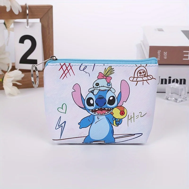 Disney Stitch Mini Geldbörse Cartoon Niedlich Anime Pu Schlüsseletui Aufbewahrungstasche Kinder Kawaii Geldbörse Geschenke für Kinder