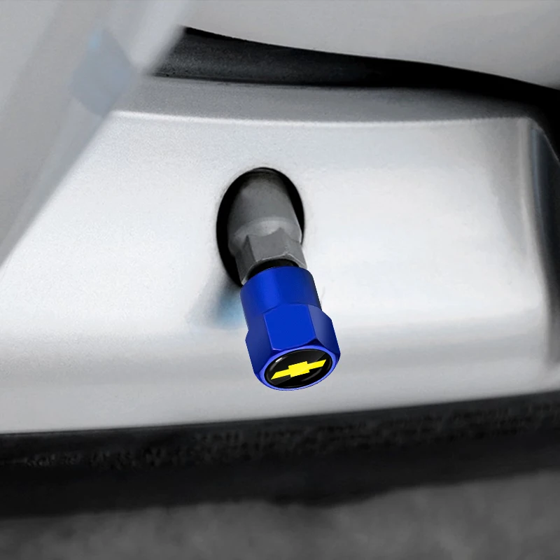 4 قطعة عجلة السيارة صمام الإطارات قبعات الجذعية الحال بالنسبة شعار السيارات التصميم لشروليه سيلفرادو إمبالا ماليبو كروز شعارات اكسسوارات