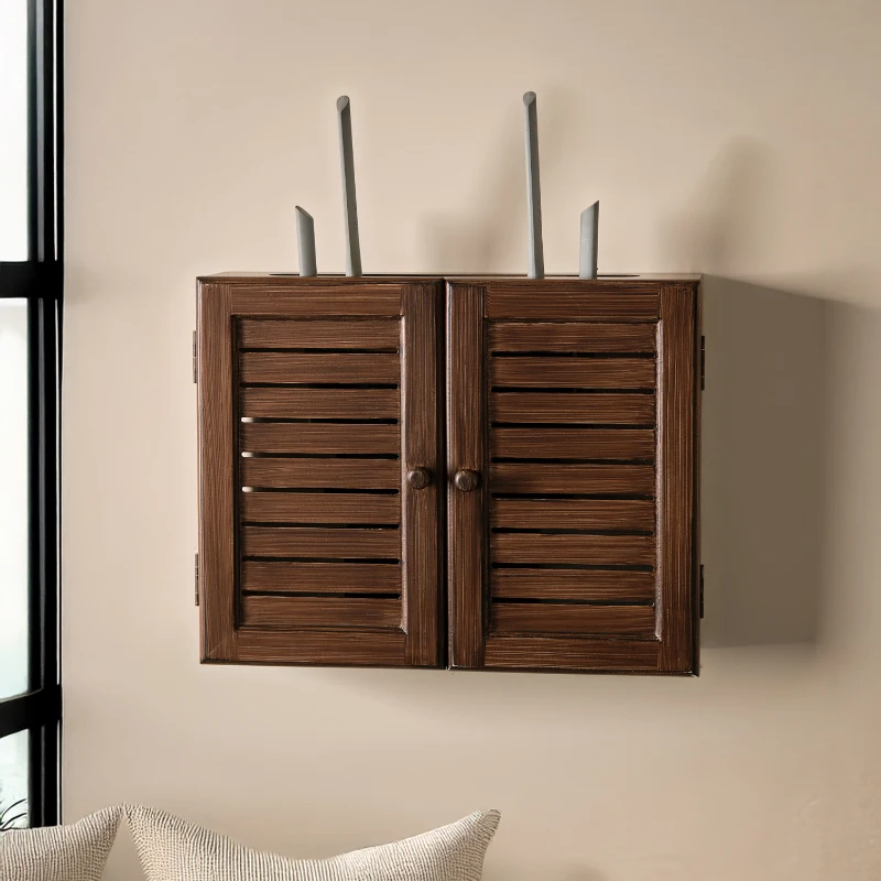 

Retro WiFi Router Cover Modern Electrical Box Decor Rack for Living Room Router Storage Box Home Cable Management Stand
