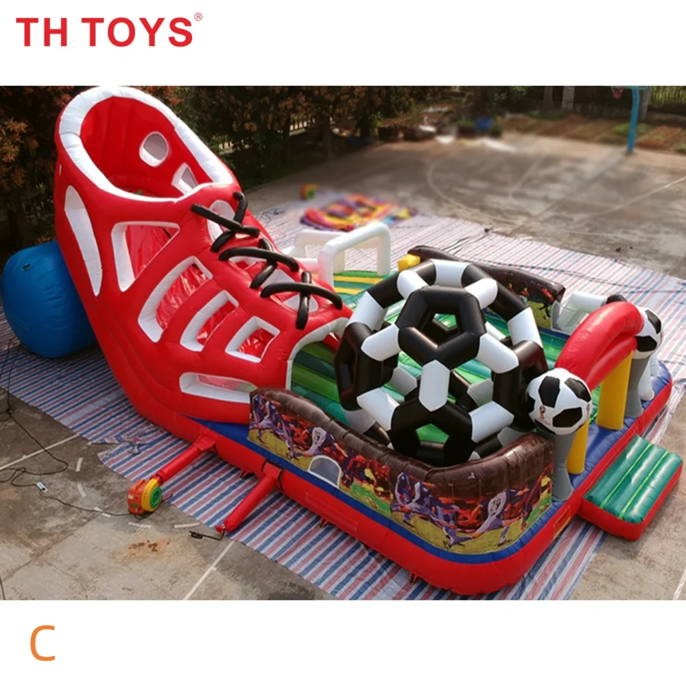 

giant Football Theme Inflatable slide playground Toboggan soccer Inflatable Bouncer Slide