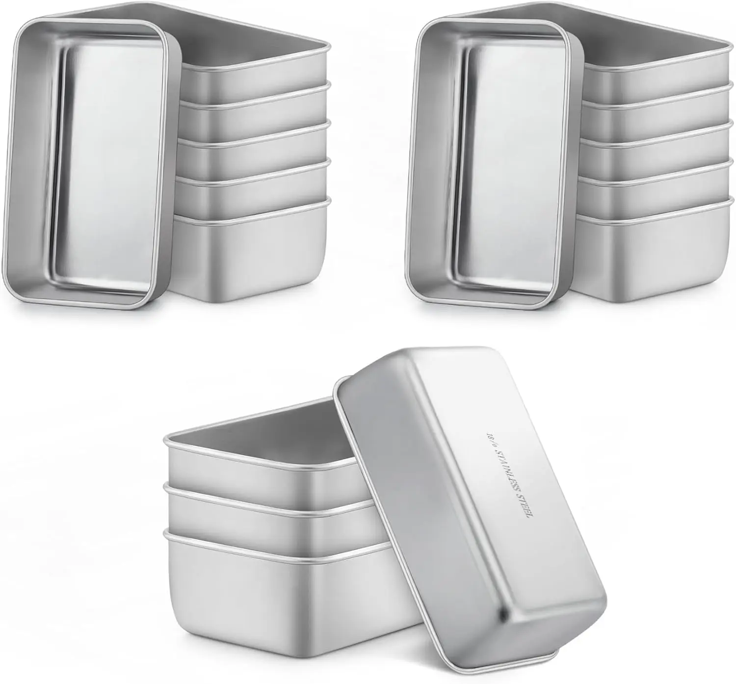 

16 Pack Mini Loaf Pan Set, Stainless Steel Baking Mold for Bread, Meatloaf, Dishwasher Safe