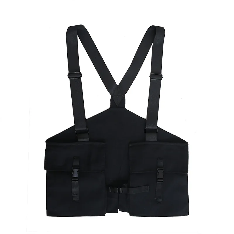 

Men Women Vest Bag Chest Rig Packs Streetwear Multifunctional Portable Fashion Hip Hop Multi-pockets for Hiking Running Cycling