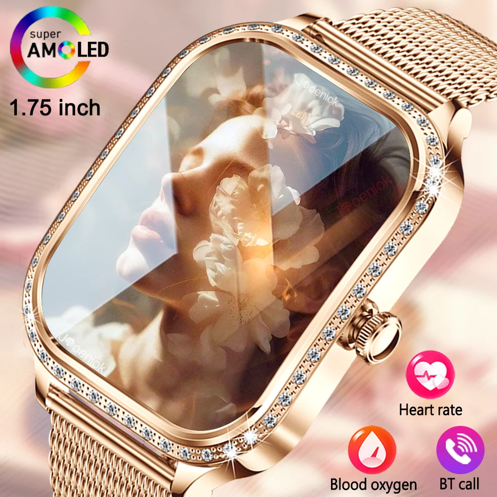 

New For Women Gift Smart Watch 1.75" HD Display Heart Rate Sport Fitness Waterproof Bracelet BT Call Smartwatch For Android IOS