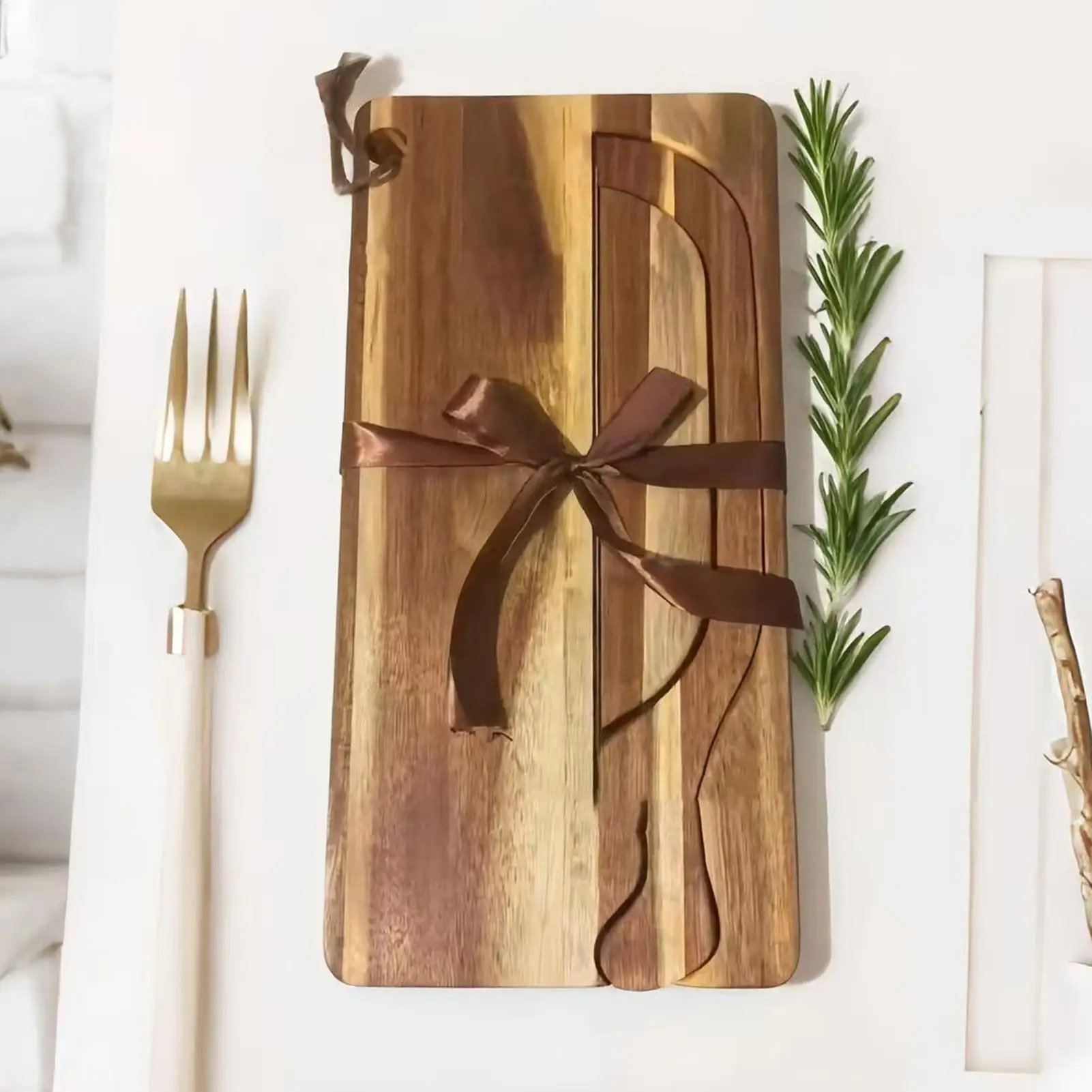 Bread Cutting Board Portable Wood Tray Wood Bread Serving Tray Set For Left And Right Hands Bagels French Baguettes Home Kitchen