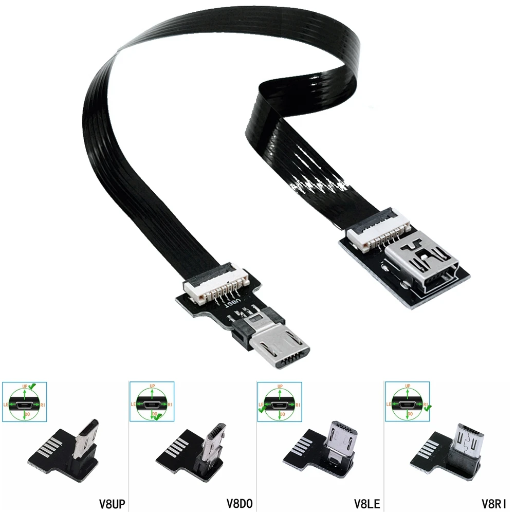 FPV Mini-USB-Buchse auf Micro-USB-Stecker auf Buchse, Adapter für Armaturenbrett-Adapterkabel, T-Port auf Android-Konvertierung