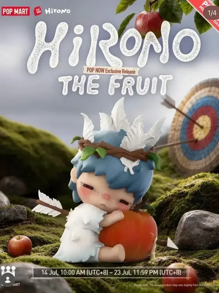 POP MART Hirono Overseas Limited Edition Die Früchte-Serie Kawaii Anime Actionfigur Ornament Figuren Wohndekor Schreibtischpuppen