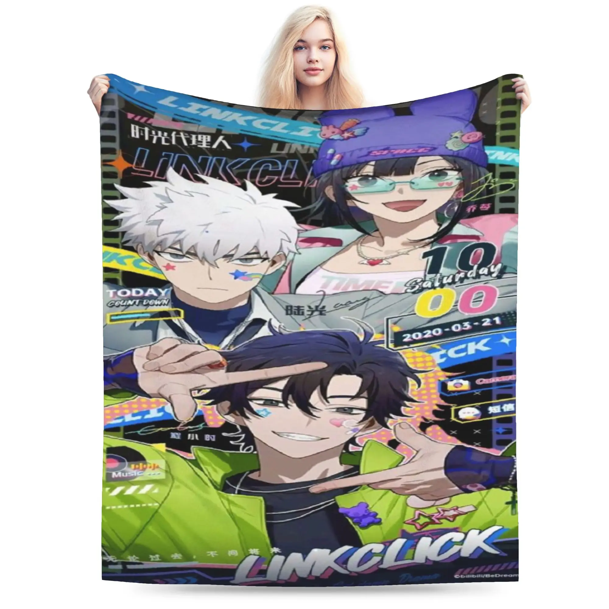Link Click Anime Blanket Ultra Soft  Throw Blankets for Sofa 50x60 Inch Multi-size Rug Piece