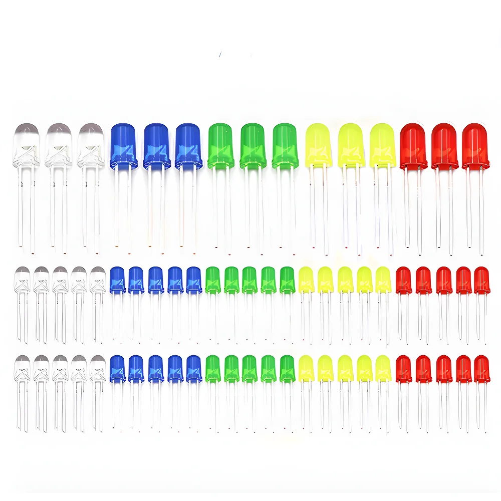 5 Colors 500 pcs 5mm LED Diode Lights Assored Kit Pack Bright Lighting Bulb Lamps Electronics Components 5 mm Light Emitting Dio