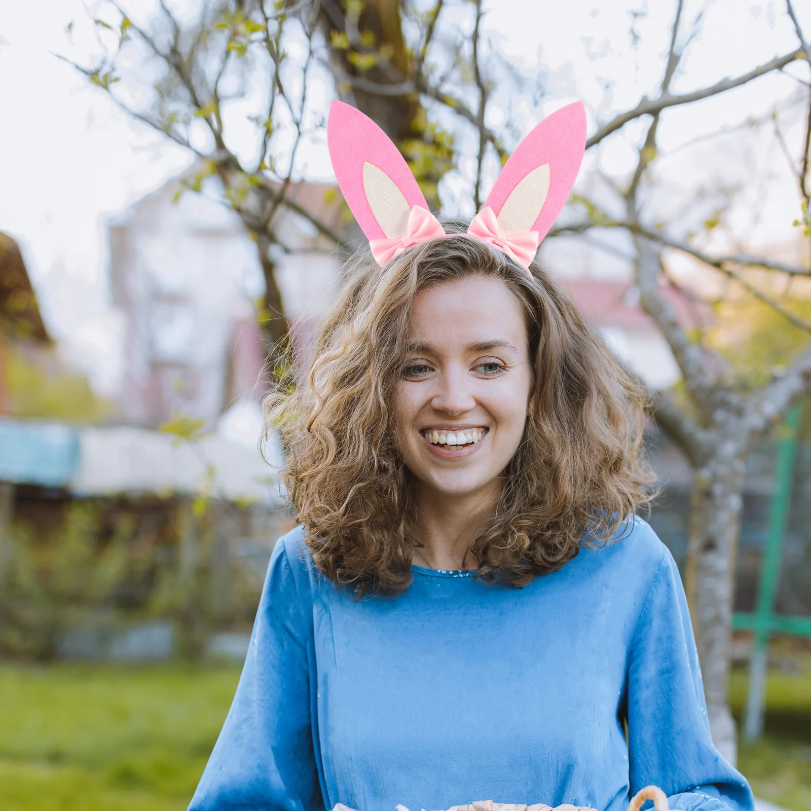 

Pink Rabbit Ears Headband Bunny Ear Hairband Women Girls Easter Party Accessories Plastic Flower Ears Toy