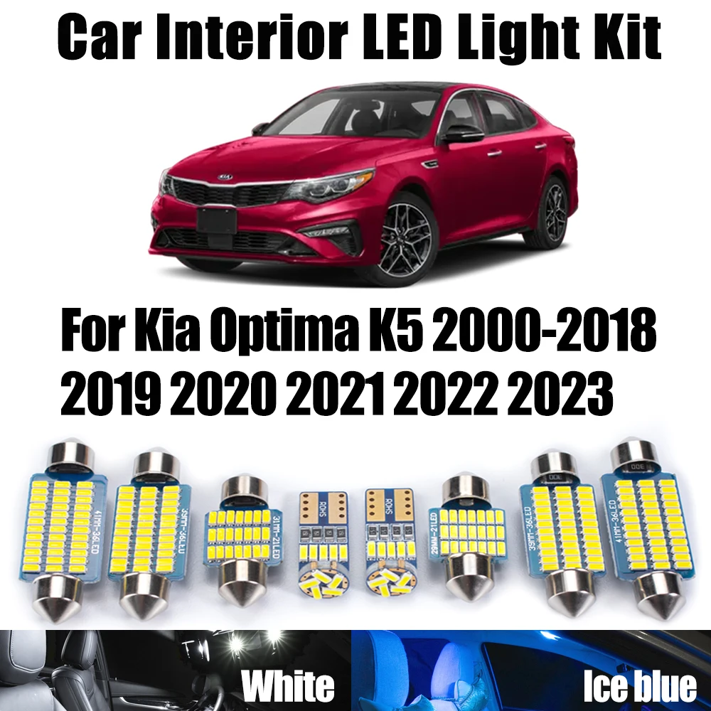 

Для Kia Optima K5 2000- 2019 2020 2021 2022 2023 автомобильные лампы светодиодные внутренние лампы для чтения двери багажника номерной знак комплект аксессуаров