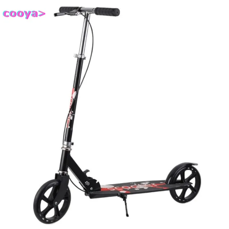 Cooya 2024 Wheel Scooter Adult Scooter Teenagers Two Rounds Of Two Folding City Adult Hand Brake Instead Of Walking  Kaykaylar