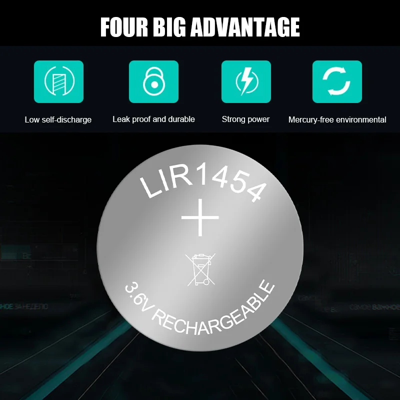 1 قطعة الأصلي 3.7 فولت 85 مللي أمبير LIR1454 بطارية ليثيوم قابلة للشحن سماعة بلوتوث سوار البطارية يحل محل CR1454