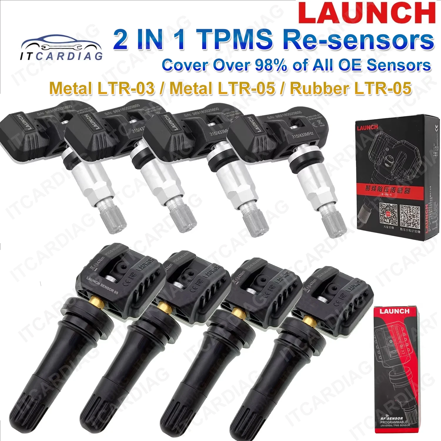

LTR-03/05 LAUNCH X431 2 в 1 TPMS RF-сенсор 315 и 433 МГц Не нужно отпускать инструмент для ремонта автомобильных шин
