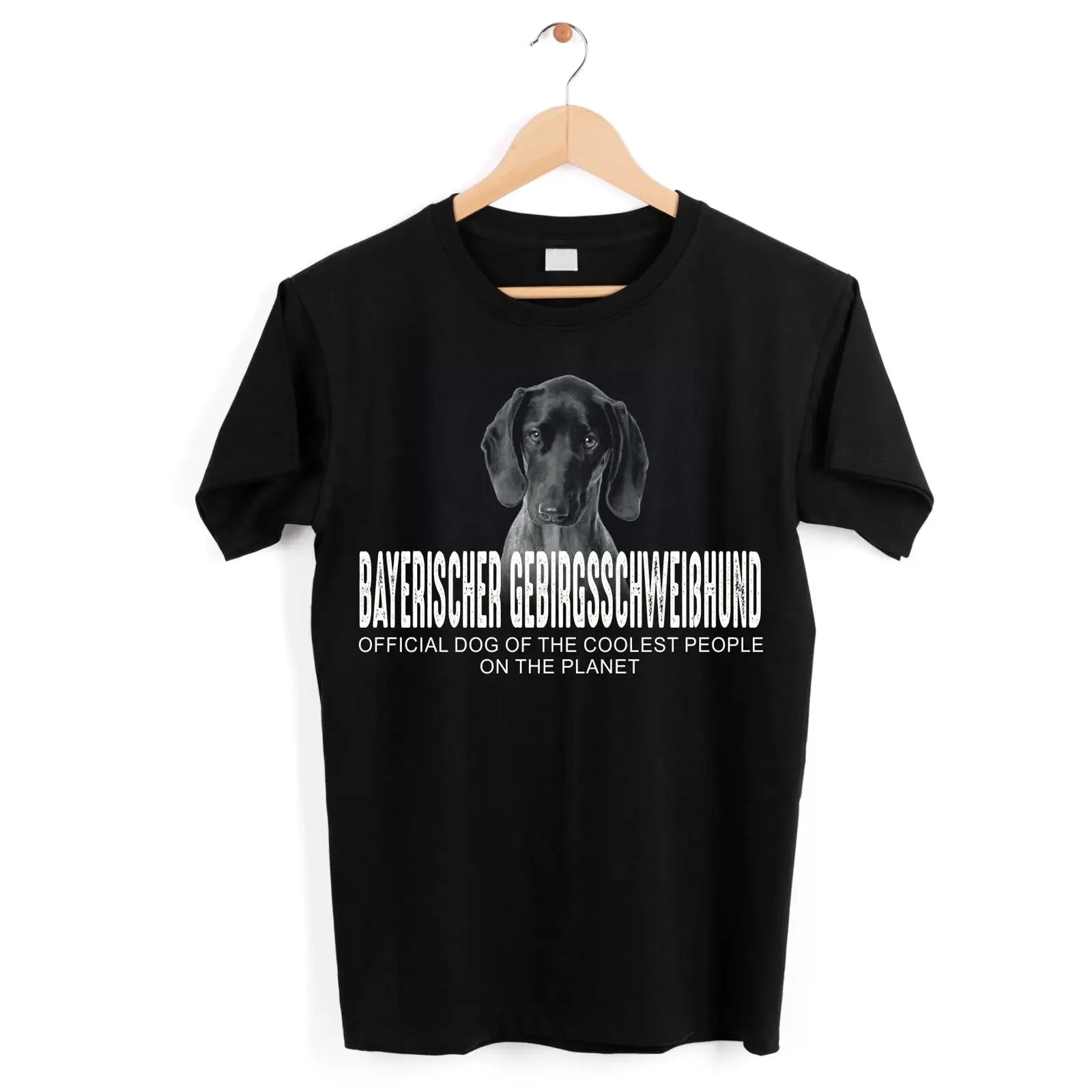 Футболка Bayerischer Gebirgsschweißhund (BGS) с официальным принтом: крутой, забавный, винтажный, состаренный дизайн с изображением охотничьего собаки-пёсика.