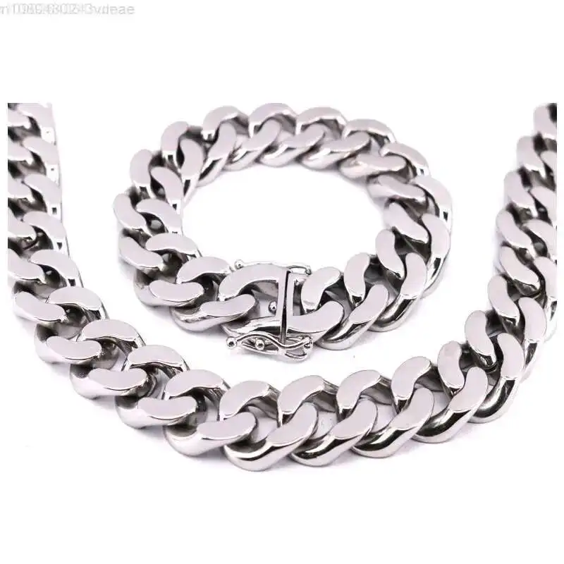 

МУЖСКОЕ ОЖЕРЕЛЬЕ или БРАСЛЕТ С ЛАНЦУЖКОМ 18 мм HEAVY FINISH MIAMI CUBAN LINK
