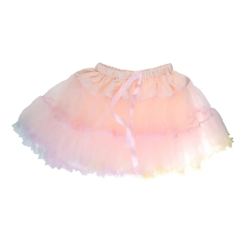 P9FE Frauen Elastische Taille Tüll Petticoat Regenbogen Wolke Tutu Pettiskirt – Detail 7