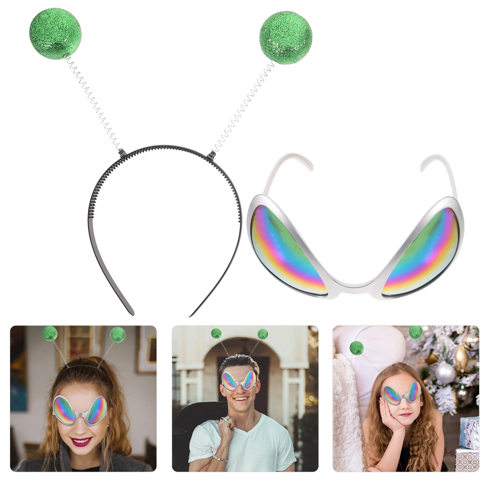 Alien Headband Glasses Makeup Funny Party Celebration Cosplay Plastic Creative Eyeglasses Sunglasses