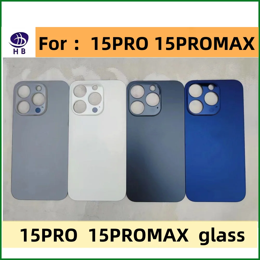 5 pcs Back Cover For iPhone 11 12 13 14 15 Pro Max Back Glass Large Camera Hole Replacement Rear Battery Cover Glass Housing