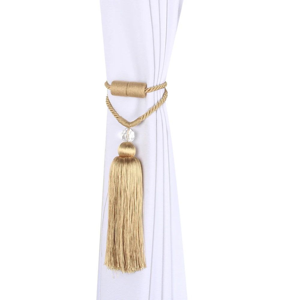 1Pc Magnetic Curtain Tieback Tassel Decorative Room Accessories Window Drapes Holdback Strap Curtain Clip Holder Buckle Rope