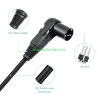 30cm/1m/180cm 3Pin AUX Connection Cable Cord with Flexible PVC Housing for Microphones, Power Amplifiers, Speaker