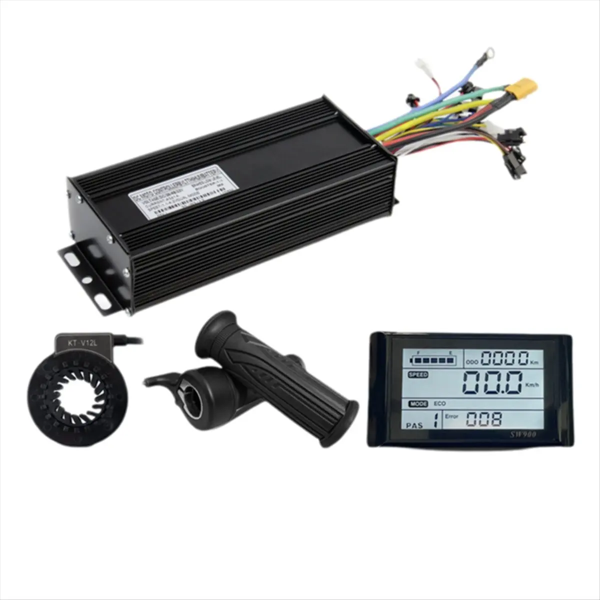 ABST E-Bicycle Three Mode Controller Set 45A 36V 48V 52V Sine Wave Controller SW900 Display LCD Screen E-Bicycle Accessories
