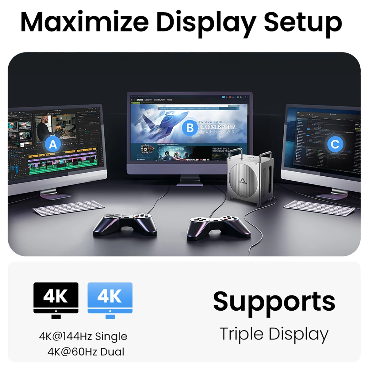 Acasis Mac Mini USB Cドッキングステーション デュアルベイ M.2 NVMe