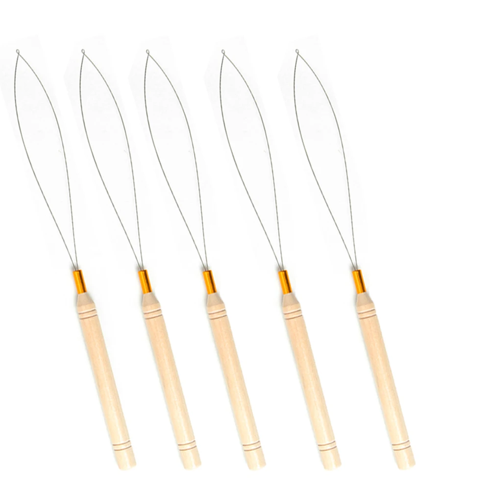 Micro Rings Loop Tool Loop Threader Pulling Needle Used With Hair Plier and Beads for Human Hair Feather Extension Tools