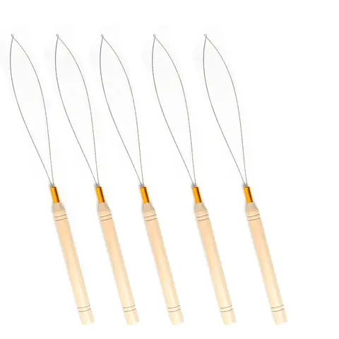 micro rings loop tool loop threader pulling needle used with hair plier and beads for human hair feather extension tools
