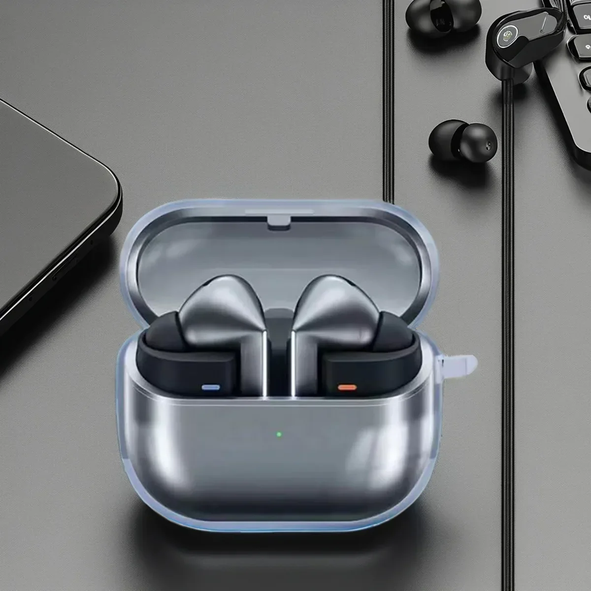 Transparente TPU Shell protetora para Samsung Galaxy Buds3 Pro, fone de ouvido sem fio Bluetooth caso de carregamento, capa para Buds3