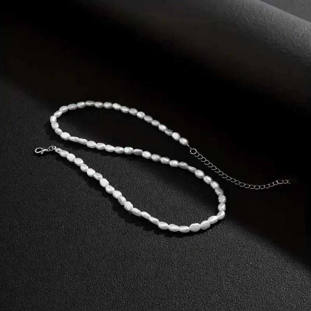 Simple Imitation Pearl Choker Necklace Vintage Imitation Pearl Shaped Pearl Necklace Elegant Temperament