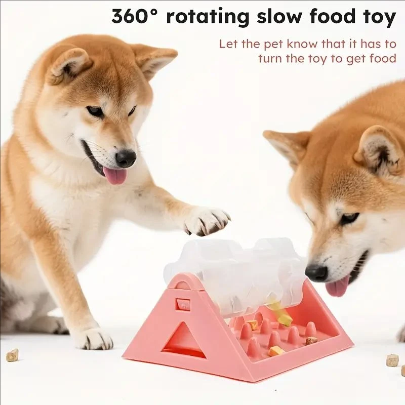 

Interactive dog food dispensing toy, automatic reward puzzle feeder, promotes digestive health, triangular food trough