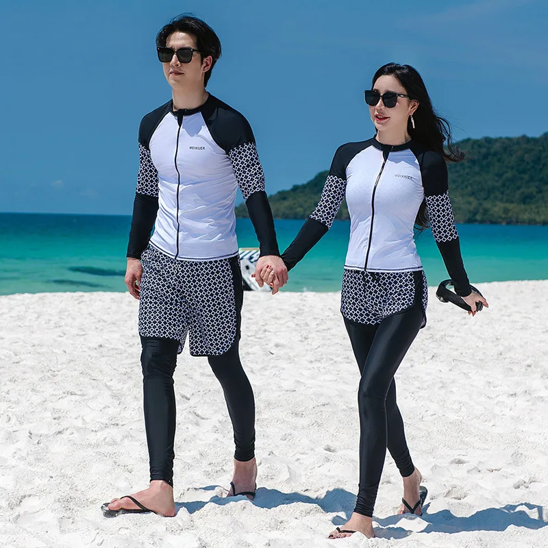 

Женский/мужской рашгарды, защита от солнца и ультрафиолета, купальник с длинными рукавами, топы и низ, рубашка для плавания на молнии спереди, спортивный костюм, спортивный костюм