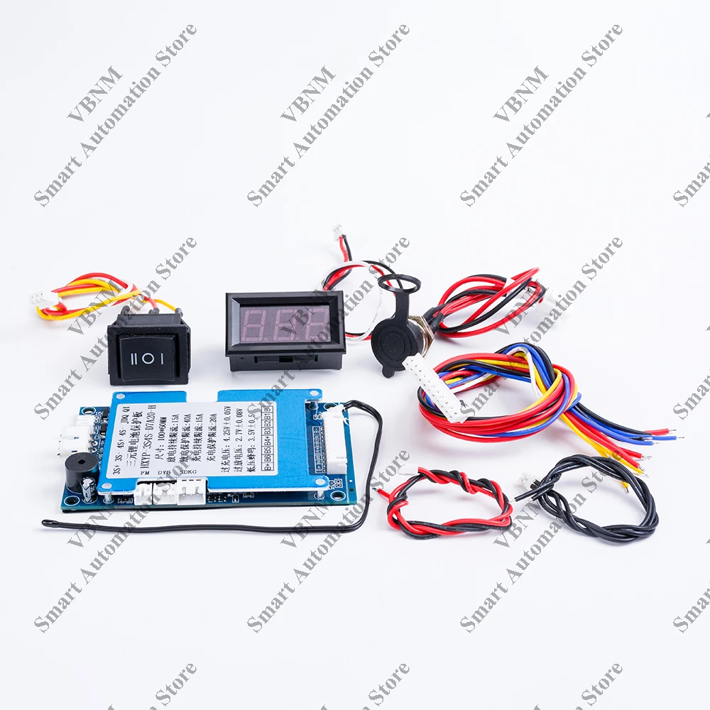 BMS 7S 25.9V 15A, Balance, NTC Temperature, ON OFF Switch, Build-in Buzzer, Voltmeter, Low Voltage Alarm For 3.7V Li-ion Battery