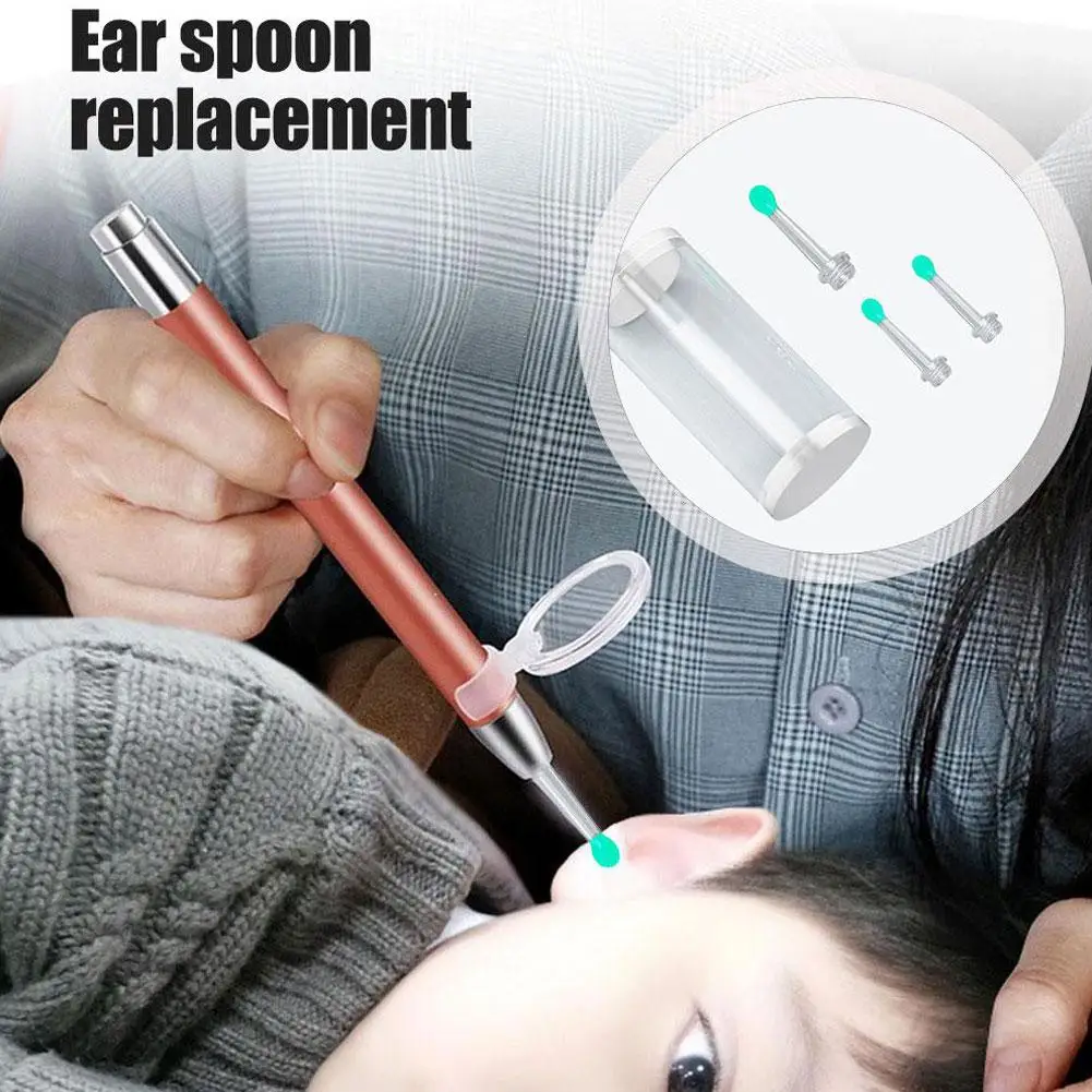 Ear Spoon Replacement Head  Transparent Earwax Picker  Intelligent Earwax  Replace  Visual Ear Cleaner