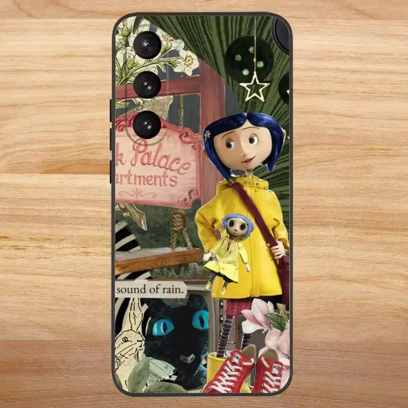 C-Coraline And The Magic Door Phone Case For Samsung S23,23,22,30,21,10,9,Note20 Ultra,Lite,Ultra,5G,Plus,FE,Black Soft Case