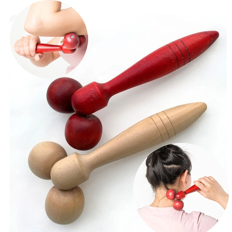 

Wooden Eye Face Roller Health Care Massager Primary Wood Color Relaxing Neck Chin Slimming Face-lift Massage Tool