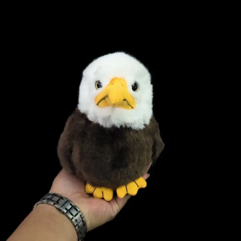 Realistic Bald Eagle Plush Toy American Eagle Doll Bald Eagle Furry Toy Adorably Ugly Mini Gift Standing H17cm Kids Girl Gift
