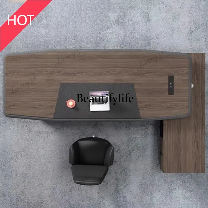 M07 TTT Luxury Wide Upgrade Office Desk Drawer Household Executive Storage Computer Desks Study Wood Black Escritorio Oficina