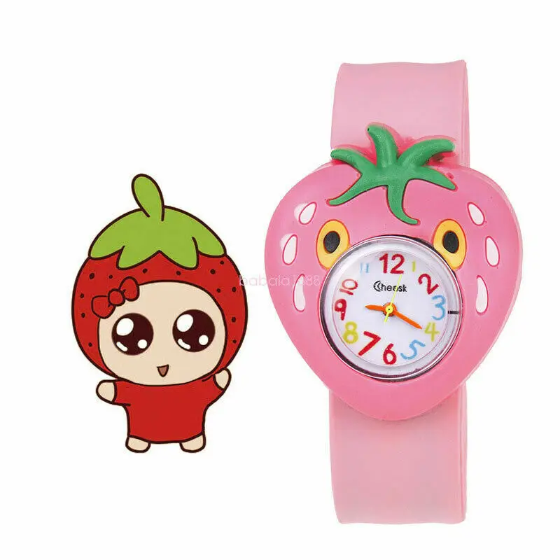 Digital Cartoon Boys Wrist Watch Slap Snap Fashion Girls Silicone Electronic Children Kids Watches