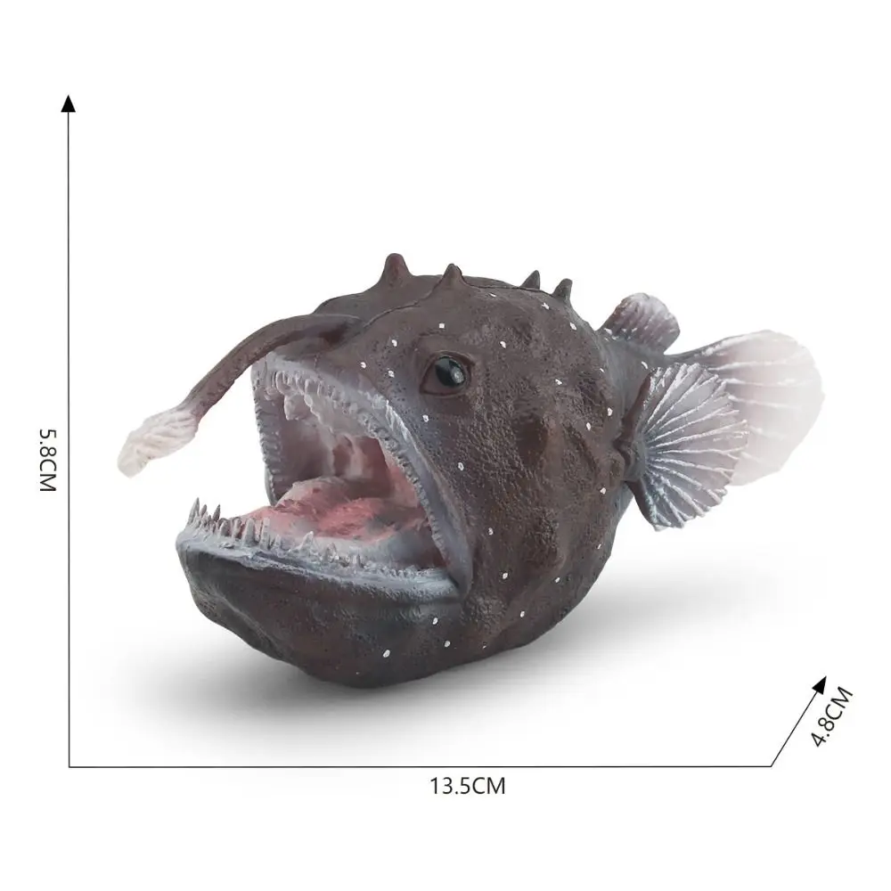 Educational Mini Angler Fish Figure Mini PVC Marine Animal Models Simulation Ocean Animal Portable Simulation Ocean Animal Model