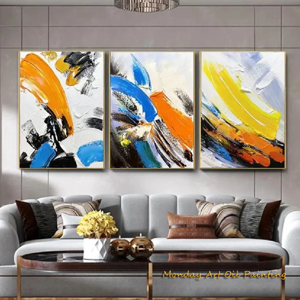 Hand Painted Oil Painting 3D Colourful Abstract Art Brush Strokes Wall Art Painting For Home Decor Fedex Shipping Cost